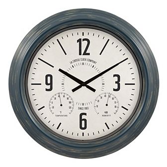 La Crosse Technology 18.40 in Hamilton Indoor/Outdoor Blue Metal Quartz Analog Clock