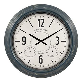 La Crosse Technology 18.40 in Hamilton Indoor/Outdoor Blue Metal Quartz Analog Clock