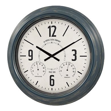 La Crosse Technology 18.40-in. Hamilton Indoor/Outdoor Blue Metal Quartz Analog Clock