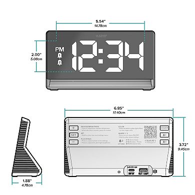 La Crosse Technology Color Changing Alarm Clock with Color Changing Glow Light