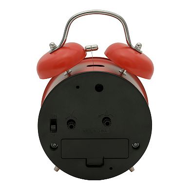 La Crosse Technology Red Twin Bell Quartz Alarm Clock