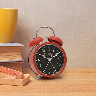 La Crosse Technology Red Twin Bell Quartz Alarm Clock