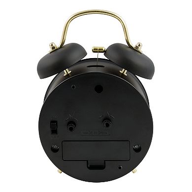 La Crosse Technology Black Twin Bell Quartz Alarm Clock