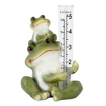 La Crosse Technology 5 in Table standing Polyresin Frog Rain Gauge