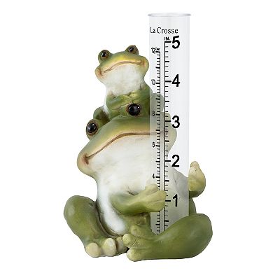 La Crosse Technology 5-in. Table standing Polyresin Frog Rain Gauge