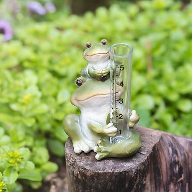 La Crosse Technology 5-in. Table standing Polyresin Frog Rain Gauge