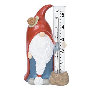 La Crosse Technology 5 in Table standing Polyresin Gnome Rain Gauge