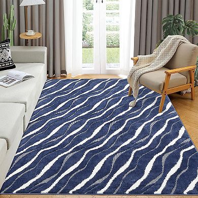 Garvee Indoor Modern Area Rug Weave Pattern Soft Shaggy Floor Carpet