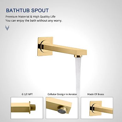 10" Luxury Dual Rainfall Shower System Kit With Bathtub Spout