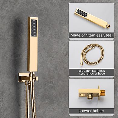 10" Luxury Dual Rainfall Shower System Kit With Bathtub Spout
