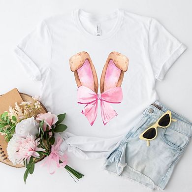 Coquette Bunny Ears Short Sleeve Graphic Tee