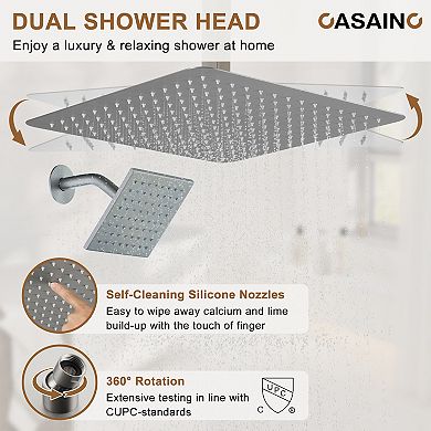 4 Function Single Handle 1-spray Thermostatic Shower Faucet 1.8 Gpm & Body Spray
