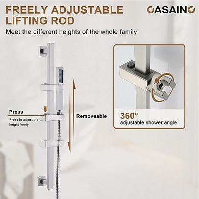 4 Function Single Handle 1-spray Thermostatic Shower Faucet 1.8 Gpm & Body Spray