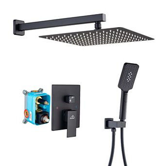 12" Wall Mounted Luxury Shower System Set Handheld Spray