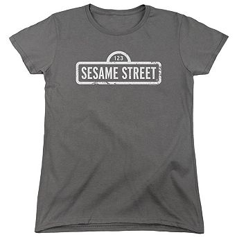 Sesame Street One Color Logo Short Sleeve Womens Tee