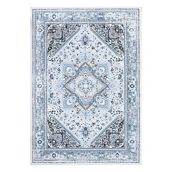 Garvee Modern Boho Floral Rug Machine Washable Vintage Throw Carpet