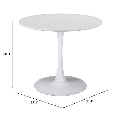 Zuo Modern Opus White Dining Table