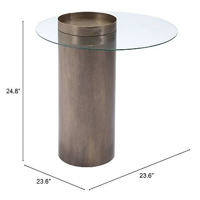 Zuo Modern Emi Antique Bronze End Table
