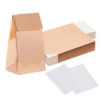 Blue Panda Rose Gold Foil Party Goody Gift Bags For Favors And Treats (24 Pack)