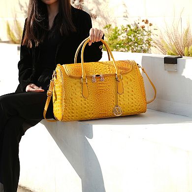 Mkf Collection Rina Crocodile Embossed Women’s Duffle Bag By Mia K