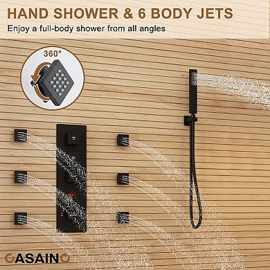 3 Function Digital Display Single Handle Shower System Set With Body Spray