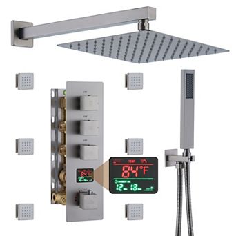 3 Function Digital Display Single Handle Shower System Set With Body Spray