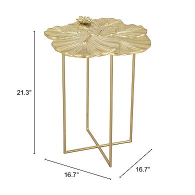 Zuo Modern Lotus Gold Tone Side Table