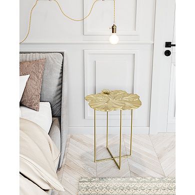 Zuo Modern Lotus Gold Tone Side Table