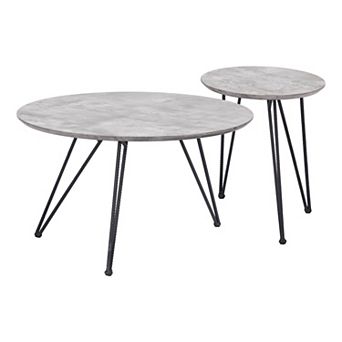 Zuo Modern Kerris Gray & Black Coffee Table Set