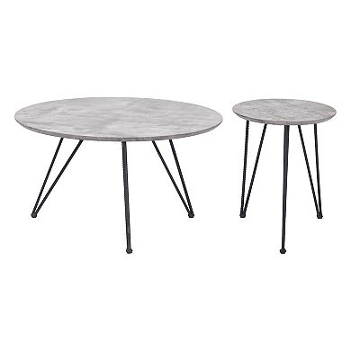 Zuo Modern Kerris Gray & Black Coffee Table Set
