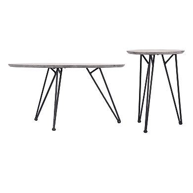 Zuo Modern Kerris Gray & Black Coffee Table Set