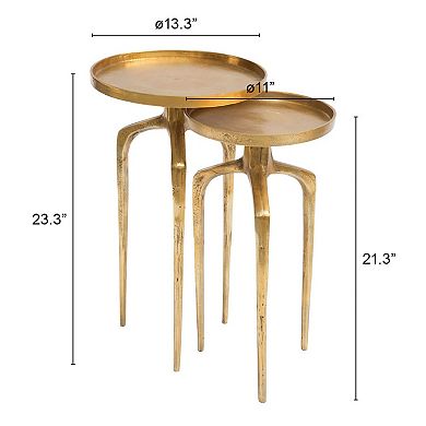 Zuo Modern Como Antique Gold Accent Table Set