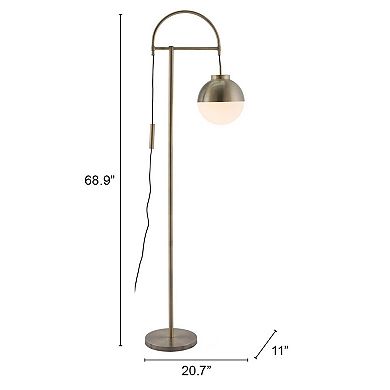 Zuo Modern Waterloo White & Bronze Floor Lamp