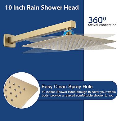 12" Wall Mounted Shower System Set Handheld Spray & Tub Spout