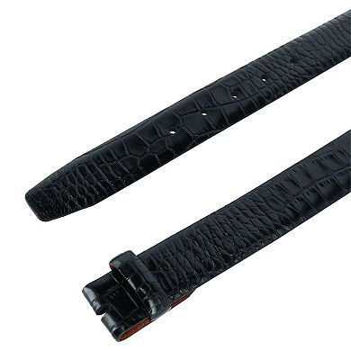 Trafalgar Leather Mock Crocodile Print 35mm Harness Belt Strap