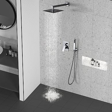 Casainc 10 Inch Rain Shower Head With Handheld Spray Dual Head Shower System
