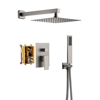 Casainc 10 Inch Rain Shower Head With Handheld Spray Dual Head Shower System