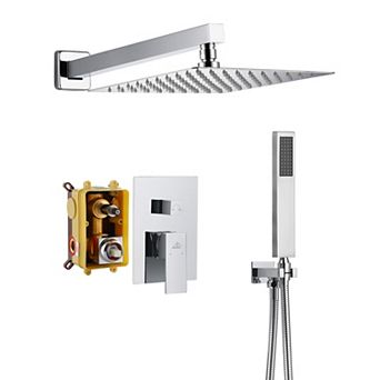 Casainc 10 Inch Rain Shower Head With Handheld Spray Dual Head Shower System