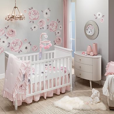Lambs & Ivy Floral Garden Large Pink/white Watercolor Flowers Wall Decals