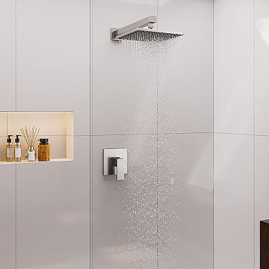 9" Wall Mounted Square Shower System Set Single Handle