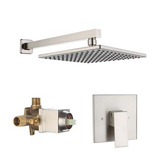9" Wall Mounted Square Shower System Set Single Handle