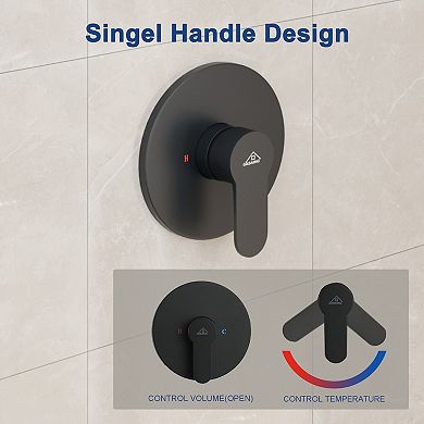10" Wall Mounted Round Rainfall Shower System Set