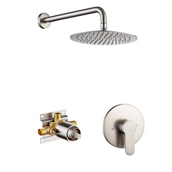 10" Wall Mounted Round Rainfall Shower System Set