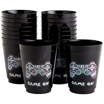 16 Pack Video Game Cups For Kids Gaming Birthday Party Supplies, 16 Oz