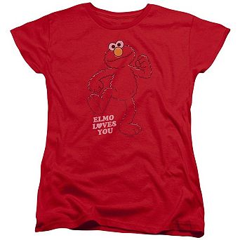 Sesame Street Elmo Loves You Short Sleeve Womens Tee