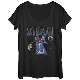 Disney's Lilo & Stitch Juniors' Planets Stitch Scoop Neck Graphic Tee