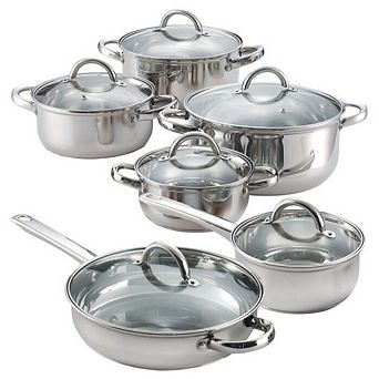 12 pc Cool Touch Stainless Steel Cookware Set