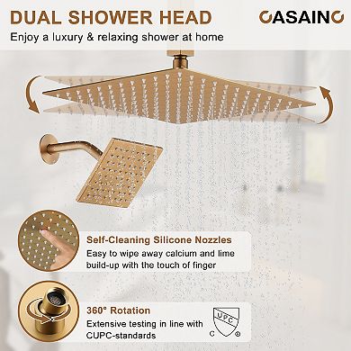 3 Function Digital Display Single Handle 1-spray Dual Shower System Set 1.8 Gpm