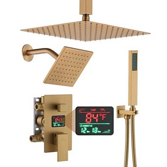 3 Function Digital Display Single Handle 1-spray Dual Shower System Set 1.8 Gpm