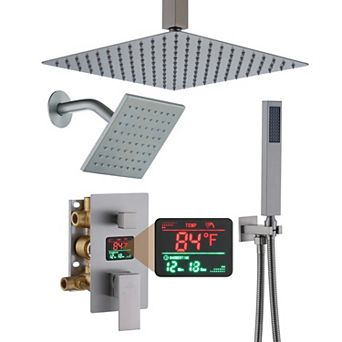 3 Function Digital Display Single Handle 1-spray Dual Shower System Set 1.8 Gpm